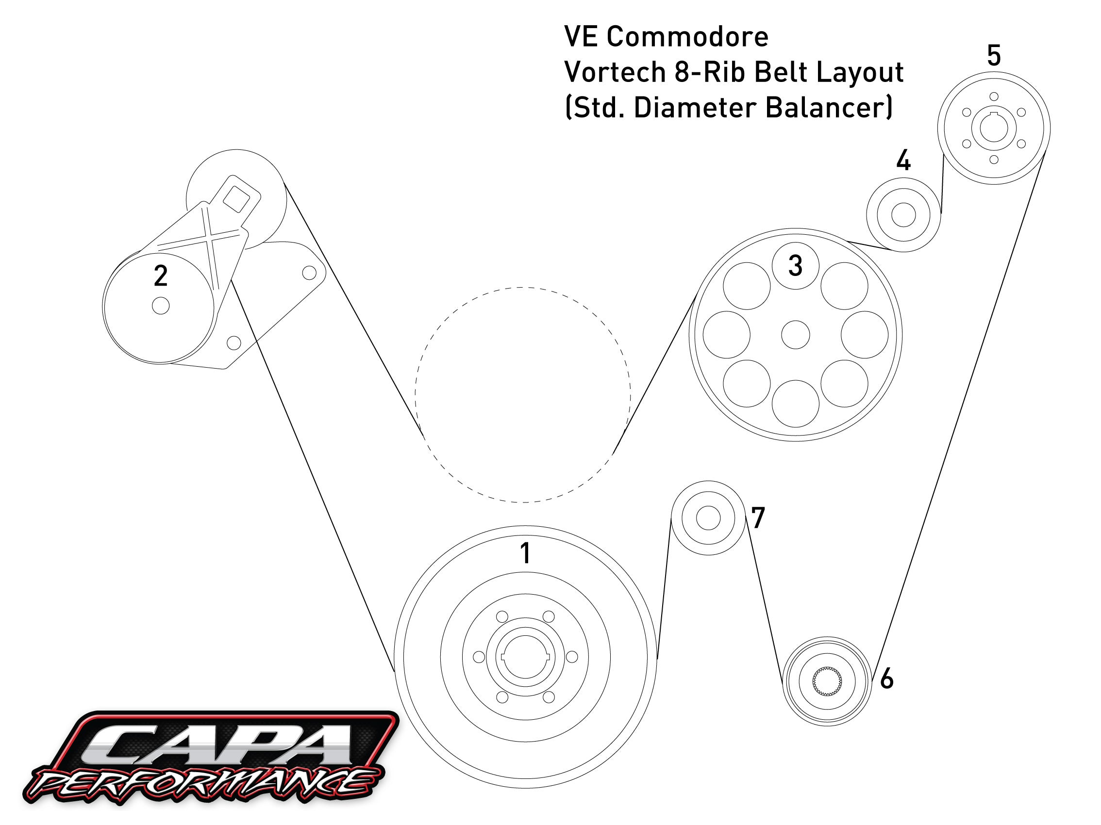 VE V8 8-Rib Drive for Vortech Kits