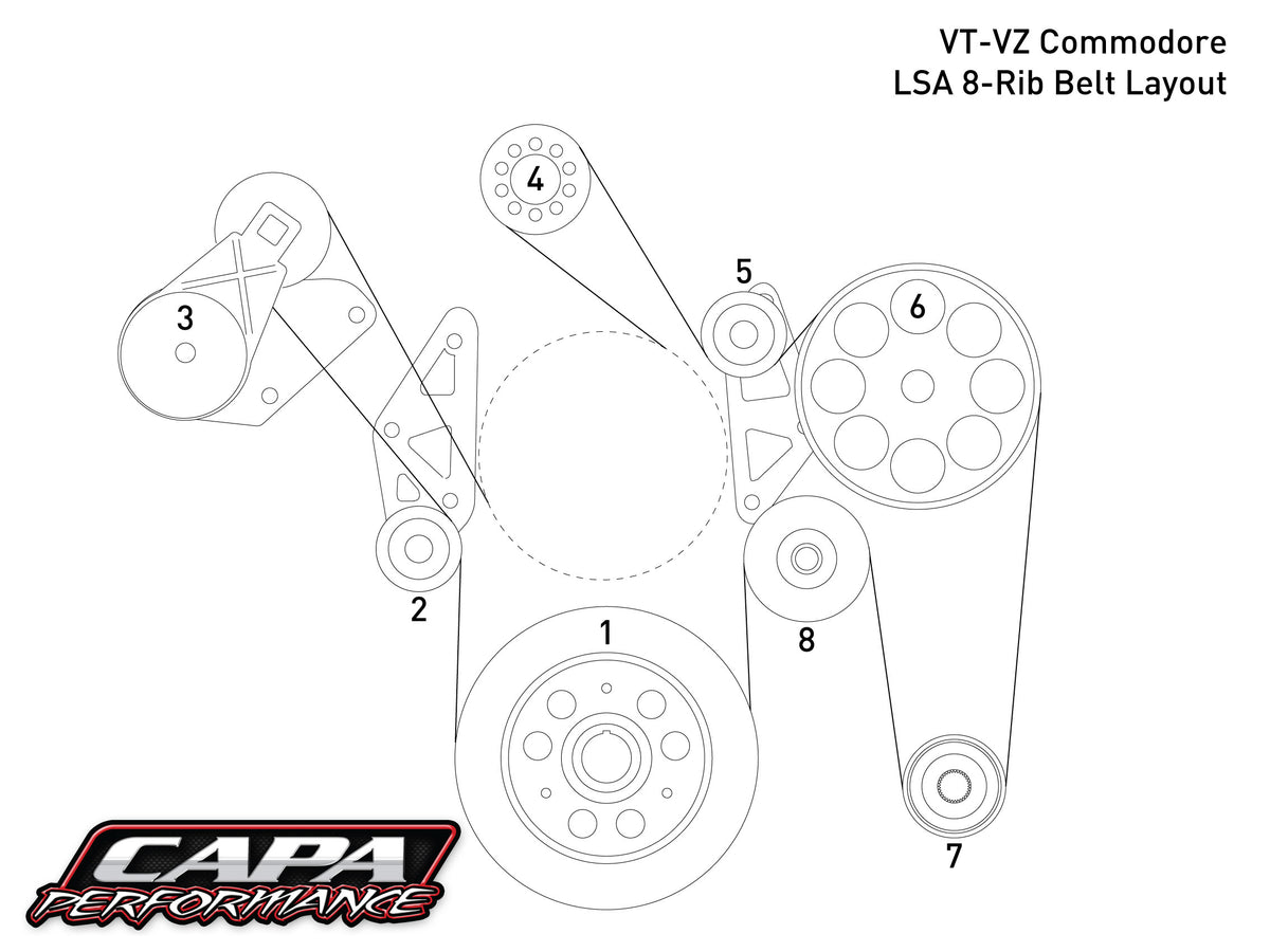 VT-VY V8 8-Rib Drive for LSA Superchargers