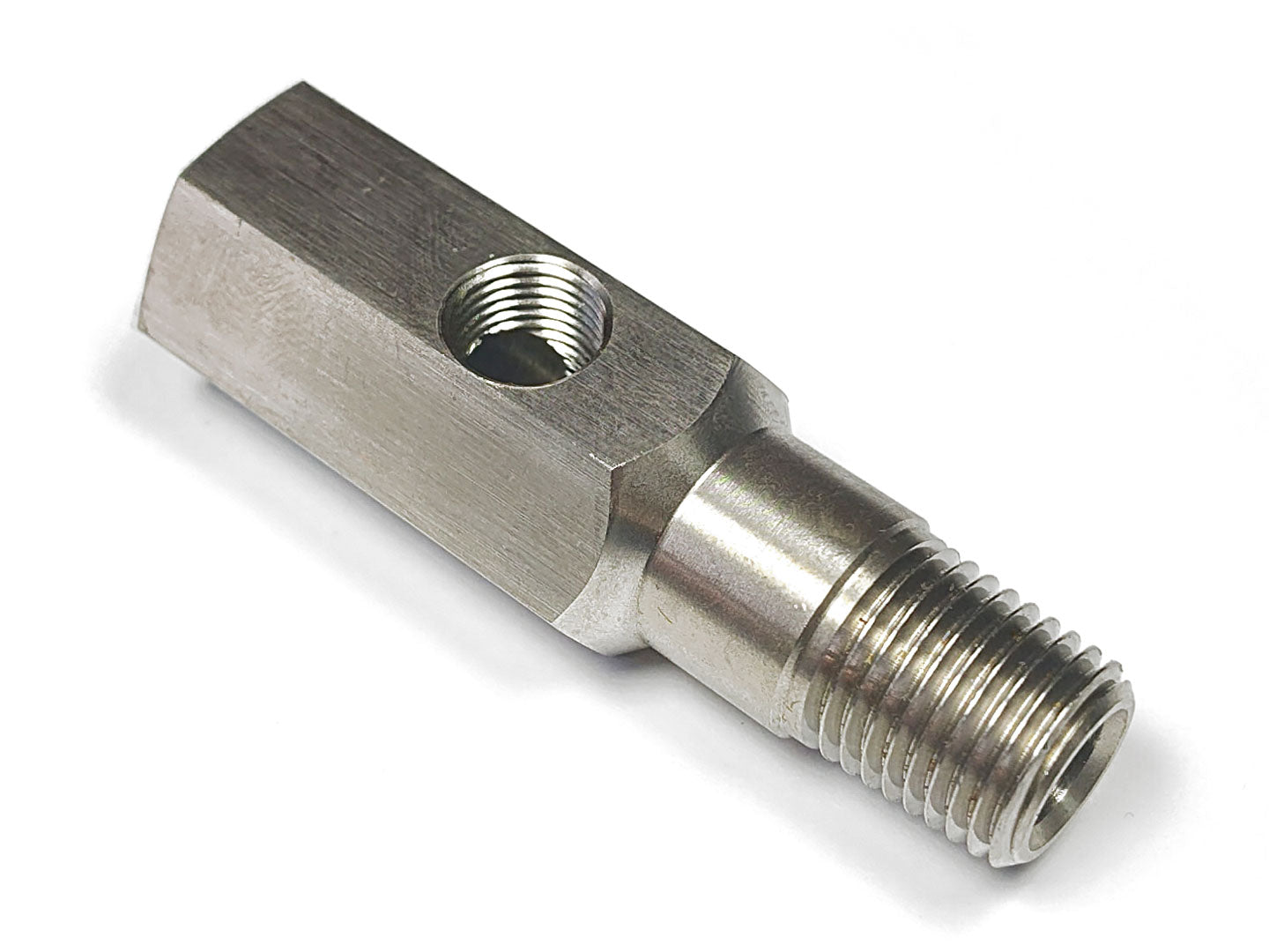 1/4" NPT Oil Feed Adapter Tee w/ 1/8" NPT on Side, Stainless