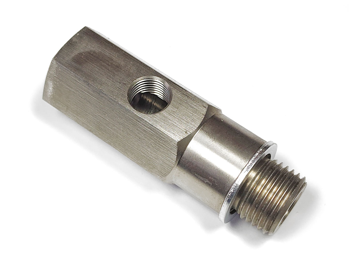 M16 Oil Feed Adapter Tee w/ 1/8" NPT on Side, Stainless